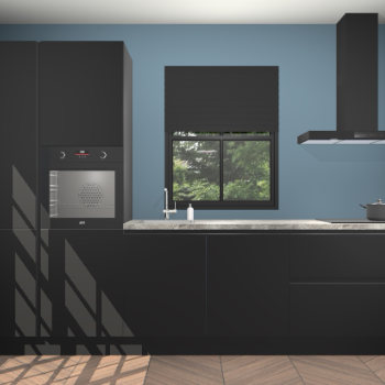 Zwarte greeploze keuken Brussel 28805