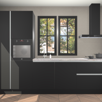 Zwarte greeploze keuken Brussel 28808