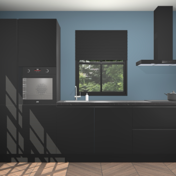 Zwarte greeploze keuken Brussel 28817