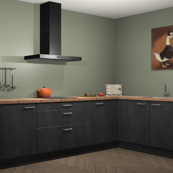 Beton zwarte keuken Canberra 28893