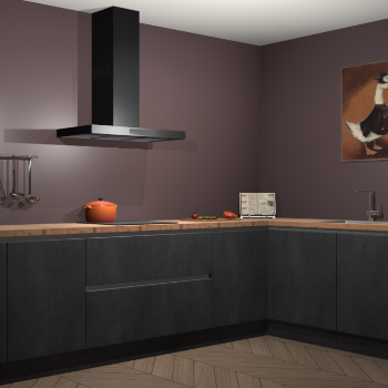 Beton zwarte greeploze keuken Canberra 28894