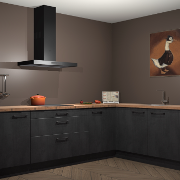 Beton zwarte keuken Canberra 28895