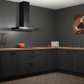 Beton zwarte keuken Canberra 28896