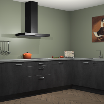 Beton zwarte keuken Canberra 28899