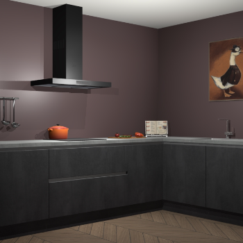 Beton zwarte greeploze keuken Canberra 28900