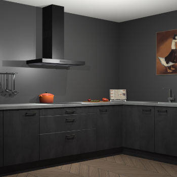 Beton zwarte keuken Canberra 28902