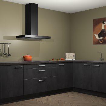 Beton zwarte keuken Canberra 28904