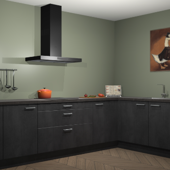 Beton zwarte keuken Canberra 28905