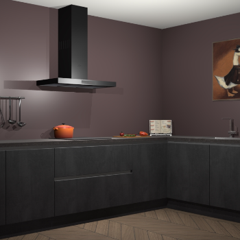 Beton zwarte greeploze keuken Canberra 28906