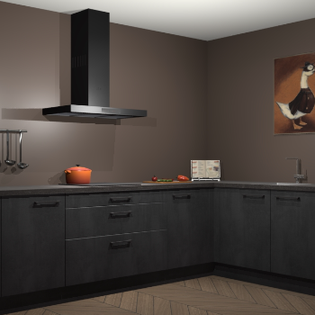 Beton zwarte keuken Canberra 28907