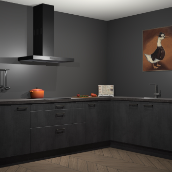 Beton zwarte keuken Canberra 28908