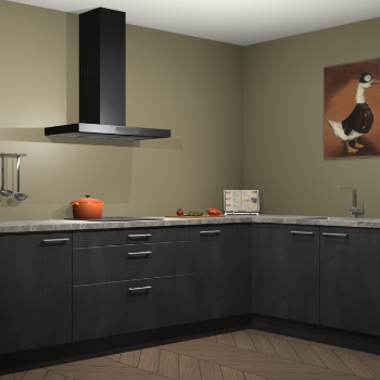 Beton zwarte keuken Canberra 28910