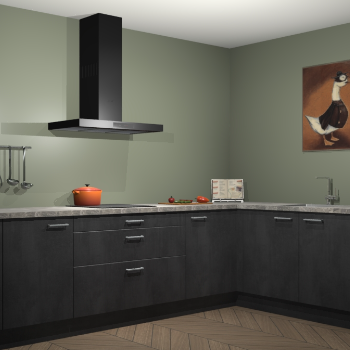 Beton zwarte keuken Canberra 28911