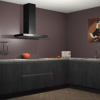 Beton zwarte greeploze keuken Canberra 28912