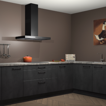 Beton zwarte keuken Canberra 28913