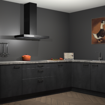 Beton zwarte keuken Canberra 28914