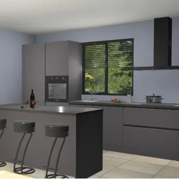 Onyxgrijze greeploze keuken Bonaire 29055