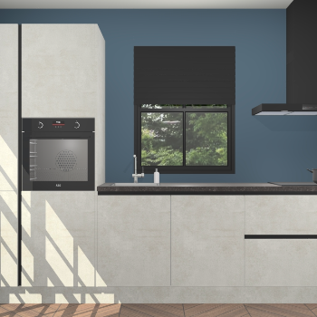 Beton opaal greeploze keuken Brussel 28835