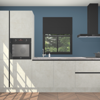 Beton opaal greeploze keuken Brussel 28847