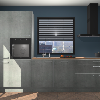 Beton parelgrijze keuken Brussel 28928