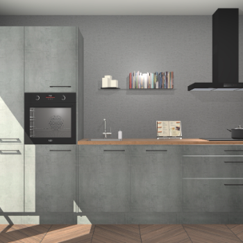 Beton parelgrijze keuken Brussel 28931