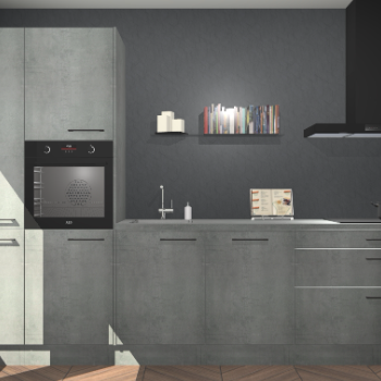 Beton parelgrijze keuken Brussel 28937