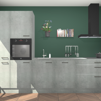 Beton parelgrijze keuken Brussel 28938