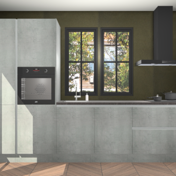 Beton parelgrijze greeploze keuken Brussel 28944