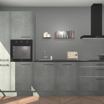 Beton parelgrijze keuken Brussel 28945