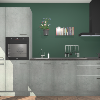 Beton parelgrijze keuken Brussel 28946