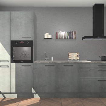 Beton parelgrijze keuken Brussel 28951