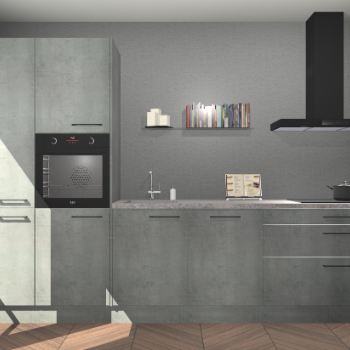 Beton parelgrijze keuken Brussel 28957