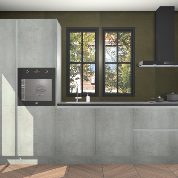 Beton parelgrijze greeploze keuken Brussel 28962