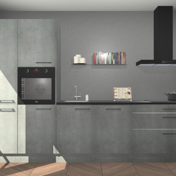 Beton parelgrijze keuken Brussel 28963