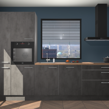 Beton antraciet keuken Brussel 28972