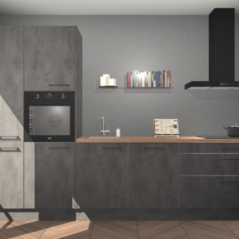 Beton antraciet keuken Brussel 28975