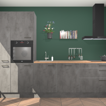 Beton antraciet keuken Brussel 28976