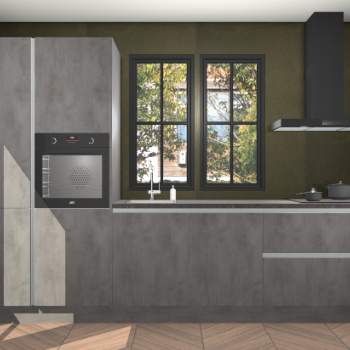 Beton antraciet greeploze keuken Brussel 29016