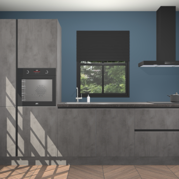 Beton antraciet greeploze keuken Brussel 29019