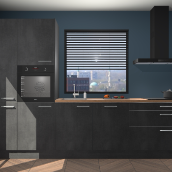 Beton Zwarte keuken Brussel 29074