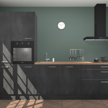 Beton zwarte keuken Brussel 29075