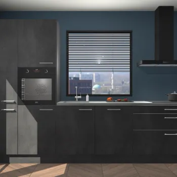 Beton Zwarte keuken Brussel 29080