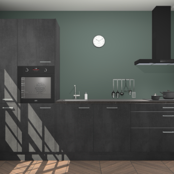 Beton zwarte keuken Brussel 29087