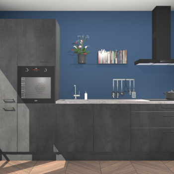 Beton zwarte keuken Brussel 29102