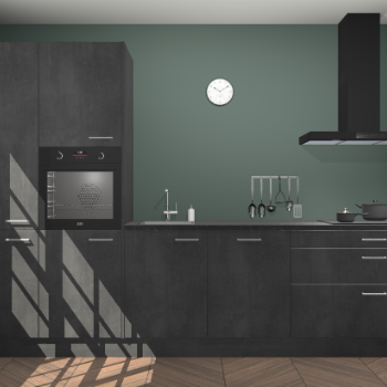 Beton zwarte keuken Brussel 29105