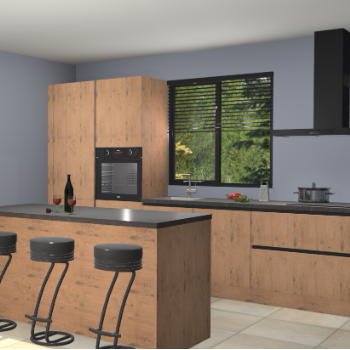 Astoria eiken greeploze keuken Bonaire 29172