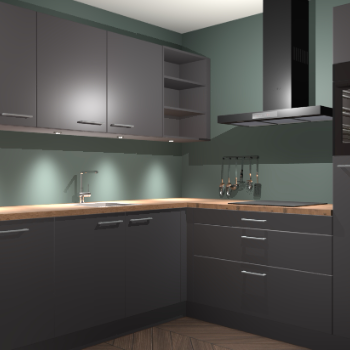 Onyxgrijze keuken Luanda 29256