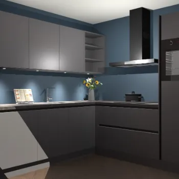 Onyxgrijze greeploze keuken Luanda 29273