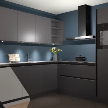 Onyxgrijze greeploze keuken Luanda 29291