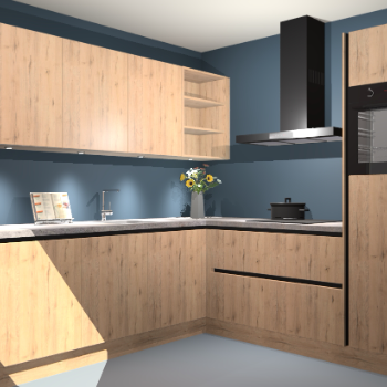 Madera natuur greeploze keuken Luanda 29405